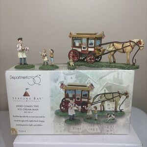 Department 56 Seasons Bay Here Comes The Ice Cream Man #53314 Set of 4